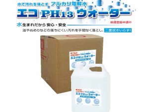 アルカリ電解水 水で汚れを落とすマルチクリーナー エコPH13ウォーター 4LＸ4本