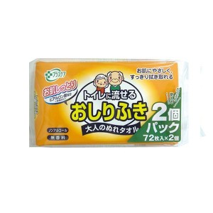 THTプラスケア 介護用 トイレに流せる大人用おしりふき 72枚入り 2パックＸ12個