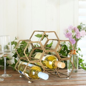 ポイント2倍 K19-0116AGD HONEYCOMB WINE RACK ANTIQUE GOLD ハニカム構造のワインラック ワインラック ワイン パーティー レストラン 洋