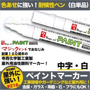 ペイントマーカーSR No.550 白 中字 筆記線幅 2.5mm 屋外用 油性顔料インキ 耐候性 耐光性 耐水性 マジック 1Pパック