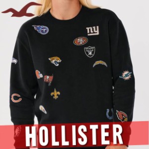ホリスター スウェット トレーナー メンズ リラックス NFL チーム ロゴ プリント グラフィック スウェットシャツ 新作 アバクロ