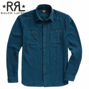 RRL ダブルアールエル シャツ メンズ チェック インディゴ コットン&麻 リネン ワークシャツ 新作 ヴィンテージ