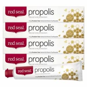 （4個セット red seal レッドシール プロポリス配合歯みがき 160g×4本）propolis 虫歯 口臭 予防 ミツバチ 粉 セット コストコ 591631