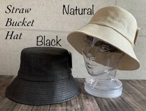 帽子　2色展開　ストロー バケハ バケット ハット ペーパー 消臭 UV キャンプ　アウトドア　春夏　紫外線対策