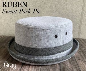  ◇2サイズ展開 帽子 ruben ルーベン スエット ポークパイ ハット シンプル オールシーズン サイズ調整 M L サイズ 定番 スウェット素材