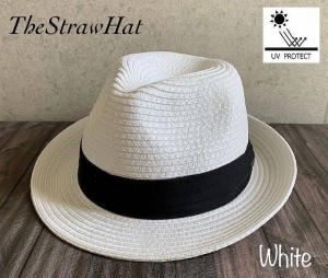 ◇3サイズ展開 帽子 THE STRAW HAT ストロー ハット 中折れ 折り畳み UV99%cut 男女兼用 春 夏 サイズ調整 日よけ M L XL 大きい サイズ