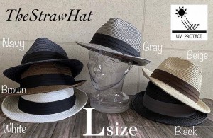 ◇3サイズ展開 帽子 THE STRAW HAT ストロー ハット 中折れ 折り畳み UV99%cut 男女兼用 春 夏 サイズ調整 日よけ M L XL 大きい サイズ