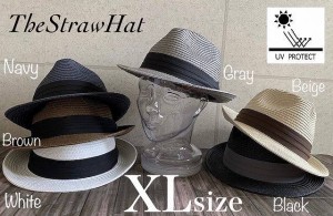 ◇3サイズ展開 帽子 THE STRAW HAT ストロー ハット 中折れ 折り畳み UV99%cut 男女兼用 春 夏 サイズ調整 日よけ M L XL 大きい サイズ