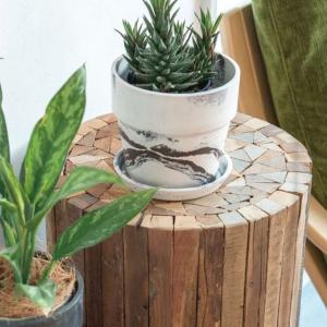 アーバンプランツポットマーブルL直径19.5cm植木鉢ガーデニンググリーン観葉植物ベランダインテリア花プランタープラスチックウッドパウ