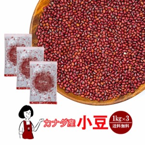 カナダ産 小豆 1kg×3 ／ 送料無料 チャック付 小豆 あずき 乾燥豆 こわけや