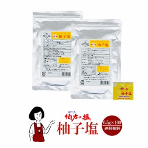 伯方の塩　柚子塩　0.5g×100袋 メール便 送料無料 小袋 使いきり 調味料 塩 アウトドア お弁当 イベント 和食 洋食 肉料理 野菜料理 魚