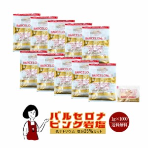 バルセロナピンク岩塩　1g×1000袋／低ナトリウム塩 塩分25％カット 宅配便 送料無料 小袋 使いきり 調味料 塩 アウトドア お弁当 イベン