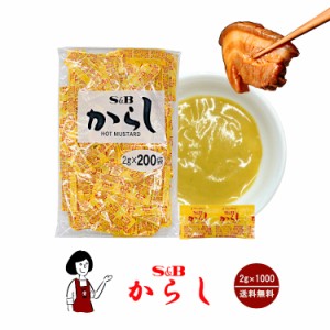 S&Bからし2g×1000袋／宅配便 送料無料 エスビー食品 小袋 使いきり  おでん シュウマイ 肉料理  魚料理 小分け  テイクアウト こわけや