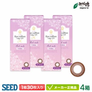 アイコフレワンデーUVM TORIC Rich make 4箱 30枚入り( シード カラコン サークルレンズ seed eye coffret 1day リッチメイク 乱視 )