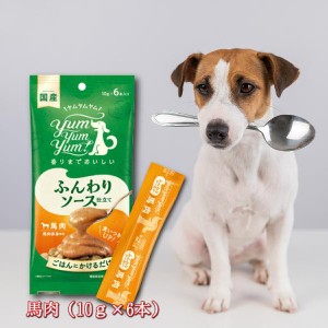 ヤムヤムヤム yum yum yum！ ふんわりソース仕立て 馬肉 60g (10g×6本入り) 犬 ペットフード トッピング