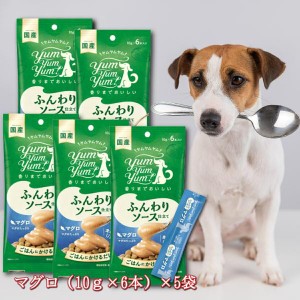 ヤムヤムヤム yum yum yum！ ふんわりソース仕立て マグロ 60g ×5袋セット 犬 ペットフード トッピング