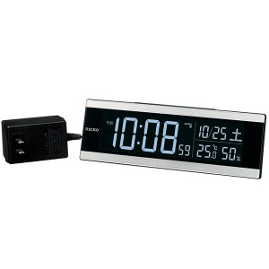 セイコー クロック DL306S [交流式 カラーLED表示 デジタル目ざまし時計] (銀色ヘアライン模様) SEIKO