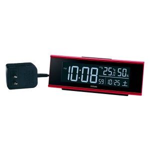 セイコー クロック DL307R [セイコー交流式電波目ざまし時計] (赤メタリック塗装) SEIKO