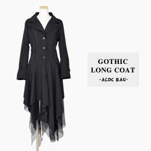 3ボタンワンピース | ゴシック コート ロング ゴスロリ ワンピース 黒 ドレス 衣装 服 ゴシック ゴス パンク ロック V系 ヴィジュアル系