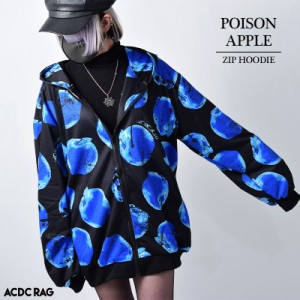 リンゴ ZIP BIGパーカー パンク ロック ファッション V系 病みかわいい 原宿 原宿系 ファッション レディース メンズ パーカー 長袖 薄手