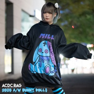 ミル BIGパーカー 長袖 パンク ロック V系 ファッション バンギャ 原宿系 原宿 韓国 病み 病みかわいい 派手カワ うさぎ 個性的 レディー