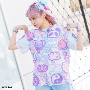 メルティ〜CHU華 Tシャツ 半袖 カットソー 原宿系 原宿 派手カワ ファッション かわいい カラフル デコラ 女の子 個性的 パステル パンダ