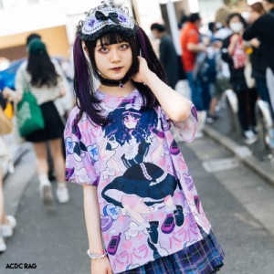 バラバラ Tシャツ 半袖 カットソー 原宿系 原宿 派手カワ ファッション かわいい 病み 病みかわいい パンク ロック 女の子 個性的 ダーク