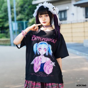 Bittersweet Tシャツ 半袖 カットソー 原宿系 原宿 派手カワ ファッション かわいい 病み 病みかわいい パンク ロック 女の子 個性的 ダ