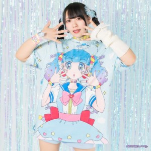 ゆめちゃん Tシャツ 半袖 原宿系 原宿 派手カワ ファッション パステル ファンシー ポップ 女の子 イラスト ゆめかわ ゆめかわいい 個性