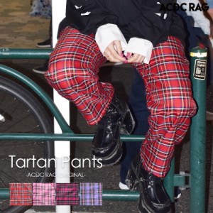 タータンチェックパジャマパンツ パンク ロック ファッション V系 病みかわいい 原宿系 パンツ ワイドパンツ ロング メンズ レディース 