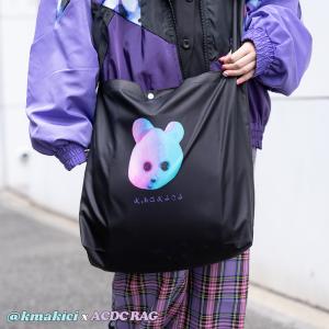 ネオンくまきちエコバッグ kmakici ショルダー バッグ 原宿 原宿系 ゆめかわいい ゆめかわ ファッション 個性的 コンビニサイズ コンビニ