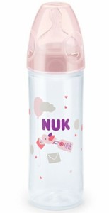 【メール便利用！送料無料】NUKヌーク プレミアムチョイス スリムほ乳びん(PP製)250mlことり シリコーンゴム製0-6カ月用/Mミルク(乳首)1