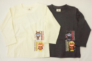 【メール便利用！送料無料】ナカタBANDAI それいけ！アンパンマン長袖Tシャツアンパンマンばいきんまんたて並び柄EA3428天竺素材綿100%(9