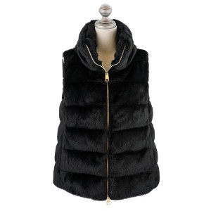 HERNO ヘルノ 2023年-2024年秋冬新作 ダウンベスト PI001514D 12354 LADY FAUX FUR レディース フェイクファー 9300 NERO ブラック