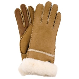 UGG アグ 手袋 2023年-2024年秋冬新作 17371 W SHEEPSKIN SEAMED GLOVE レディース シームドテックグローブ スマートフォン対応 CHESTNUT