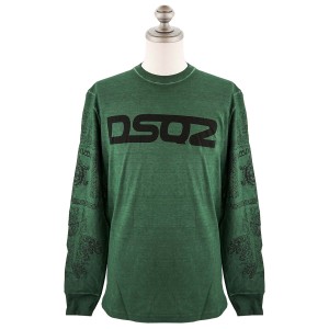 DSQUARED2 ディースクエアード ロングTシャツ S71GD1277 S22507 OVER SURF T-SHIRT メンズ トップス 長袖 727 MILITARY GREEN ミリタリー