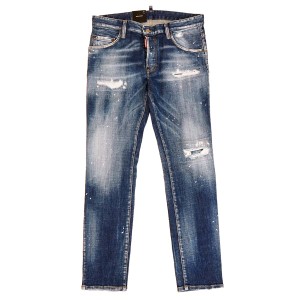 DSQUARED2 ディースクエアード ジーンズ S74LB1328 S30872 SKATER JEAN メンズ 男性 ボタンフライ デニム 470 BLUE ブルー