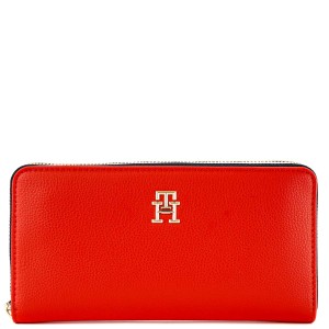 TOMMY HILFIGER トミーヒルフィガー 長財布 2024年春夏新作 AW0AW16094XND TH ESSENTIAL LARGE レディース メンズ XND FIERCE RED 