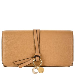 【訳あり】 Chloe クロエ 長財布 CHC21WP942 F57 ALPHABET レディース 女性 26X BEIGE BROWN ベージュブラウン