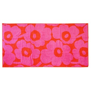 marimekko マリメッコ バスタオル 063629  UNIKKO Towels ウニッコ 花柄 330 RED/PINK レッド×ピンク