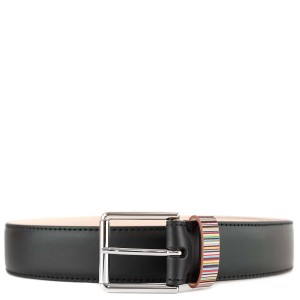 Paul Smith ポールスミス ベルト M1A 4950 BMULKE BELT メンズ ストライプ柄 79 BLACK ブラック