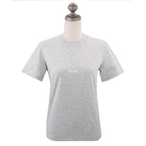 エムエスジーエム ロゴプリント Tシャツ MDM100 MICRO LOGO T-SHIRT レディース 半袖Tシャツ GREY グレー XS-M