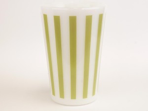 Olde Milk Glass オールドミルクガラス ストライプタンブラー C.GREEN シトラスグリーン ミルクホワイト アメリカンスタイル