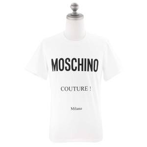 MOSCHINO モスキーノ 半袖Tシャツ 07302039A1 001 メンズ 半袖クルーネック レギュラーフィット ホワイト