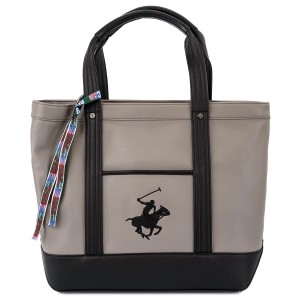 BEVERLY HILLS POLO CLUB ビバリーヒルズポロクラブ トートバッグ BH2008N メンズ レディース Lサイズ 大きめ GR/BK/BK グレー×ブラック