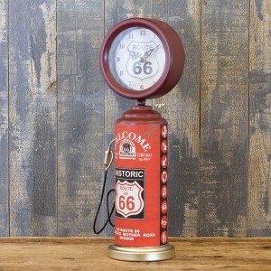 置時計 テーブルクロック ガスポンプ アメリカン雑貨 置き時計 時計 おしゃれ レトロ アンティーク 雑貨 プレゼント ギフト ROUTE66