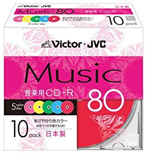 Victor 音楽用CD-R 80分 カラープリンタブル 10枚 日本製 CD-A80XR10(未使用 未開封の中古品)