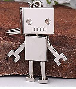 キーホルダー ロボット 愛くるしい 可愛い スタイル 亜鉛合金 シルバーカラ(未使用 未開封の中古品)
