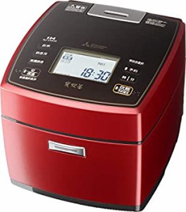 三菱 IHジャー炊飯器（5.5合炊き） 赤紅玉MITSUBISHI 備長炭 炭炊釜 NJ-VXA(中古品)