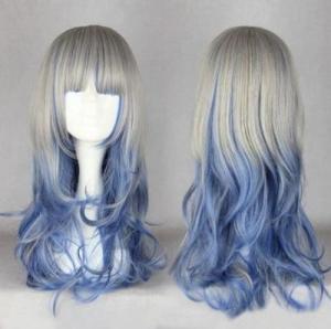 ウィッグ ロング グラデーション シルバー ブルーの通販 Au Pay マーケット